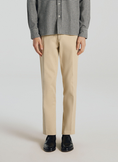 Men's chino trousers beige cotton Fursac - 21HP3TKIA-TP12/08