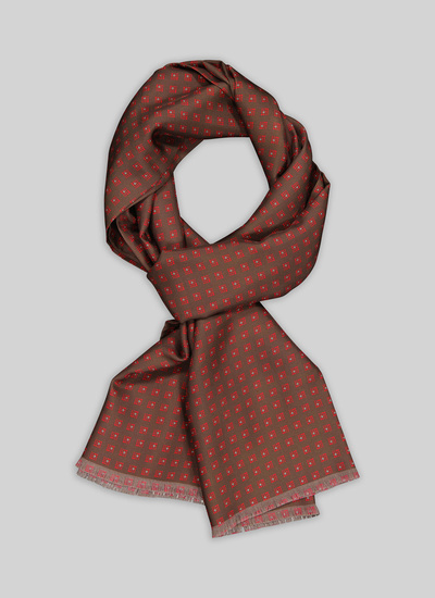 Men's headscarf brown silk Fursac - 21HD2FOUL-TR25/18
