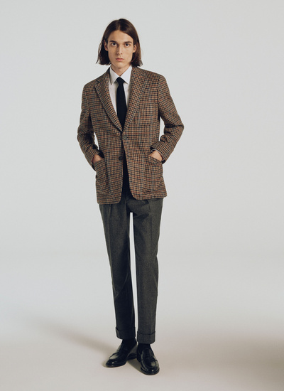 Men's jacket brown carded wool Fursac - 21HV3TARO-TV14/16