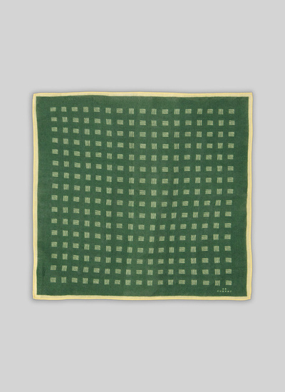 Men's pocket square green wool Fursac - 21HD1POCH-TR22/41