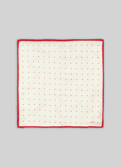 Men's pocket square ecru silk Fursac - 21HD1POCH-TR19/02