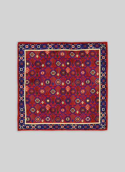 Men's pocket square red silk Fursac - 21HD1POCH-TR23/71