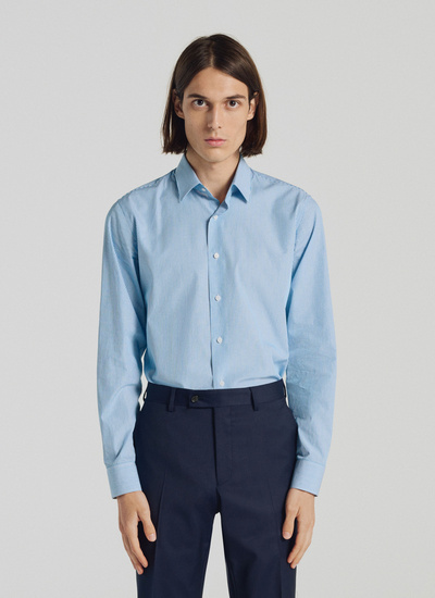 Men's shirt blue organic cotton Fursac - 21HH3OXAN-TH63/36