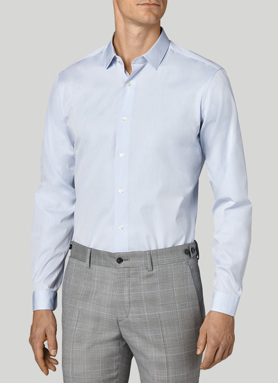 Men's shirt sky blue cotton twill Fursac - PEMH3NIKO-R001/39
