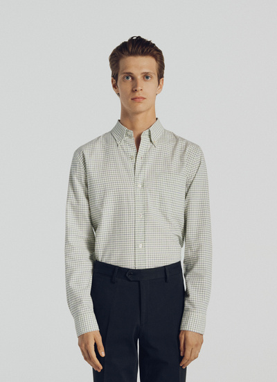 Men's shirt ecrue cotton flannel Fursac - 21HH3TIBA-TH61/41