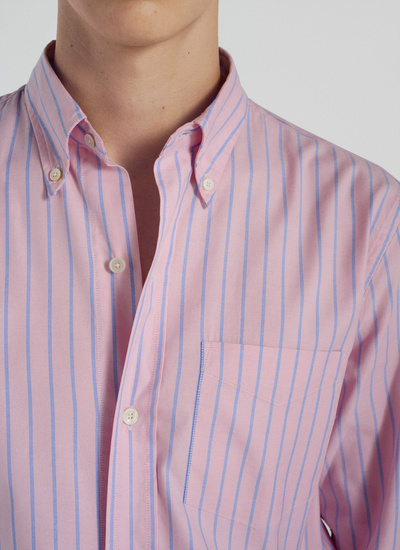 Men's shirt pink cotton Fursac - 21HH3TIBA-TH04/70