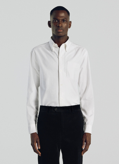 Men's shirt white egyptian cotton Fursac - 21HH3TIBA-TH40/01