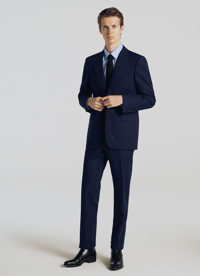 Men's suit indigo blue virgin wool Fursac - 21HC3TANE-TC08/30