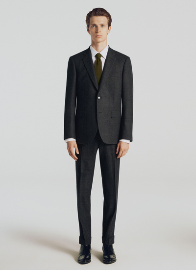 Men's suit flecked charcoal grey virgin wool Fursac - 21HC3PREL-TC36/21