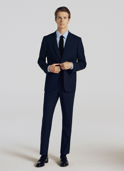 Men's suit navy blue virgin wool Fursac - 20HC3ILYA-RC01/30