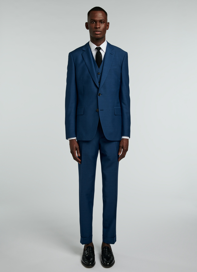 Men's suit sapphire lue wool, mohair and silk Fursac - 22EC3VOXX-F502/35