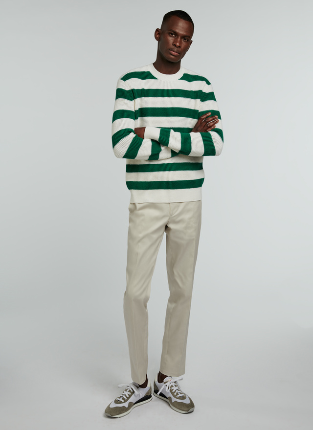 Men's green and ecru sweater Fursac - 22EA2VAMI-VA04/43
