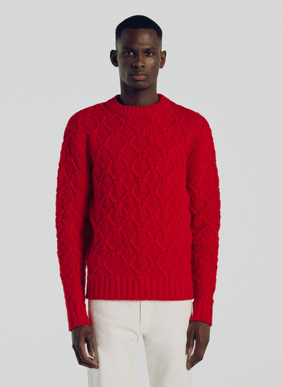 Men's sweater red blended lambswool Fursac - 21HA2TWIS-TA16/79