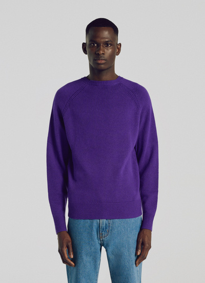 Men's sweater violet merino wool and cashmere Fursac - 21HA2TSHE-TA35/86