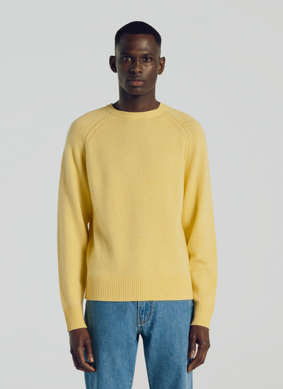 Men's sweater yellow merino wool and cashmere Fursac - 21HA2TSHE-TA35/59