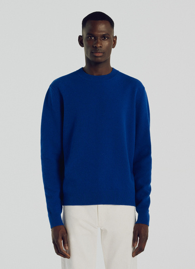 Men's sweater blue wool and cashmere Fursac - 21HA2TULL-TA37/36