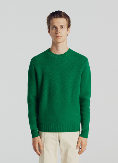Men's sweater green wool and cashmere Fursac - 21HA2TULL-TA37/43
