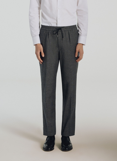 Men's trousers grey cotton flannel Fursac - 21HP3TOKY-TP03/22