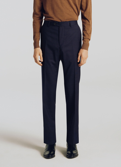 Men's trousers navy blue virgin wool Fursac - 21HP3ILYS-RC04/31
